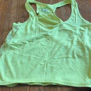 Garage 75 bright yellow lace panel tank XS